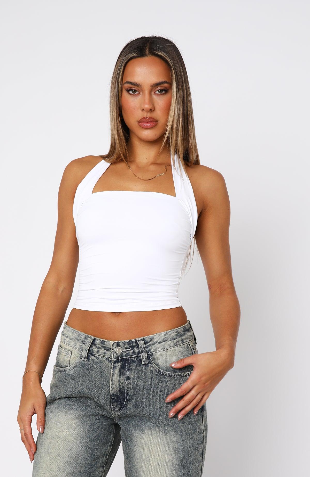 Out Of Touch Halter Top White Product Image