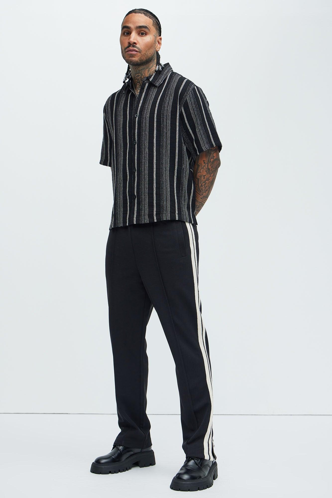 Stuart Stripe Shirt - Black Product Image