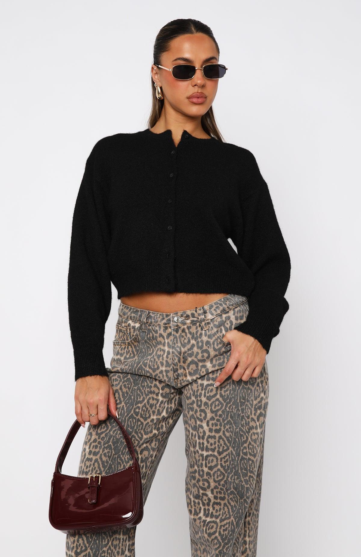 Warm Whispers Knit Cardigan Black Product Image