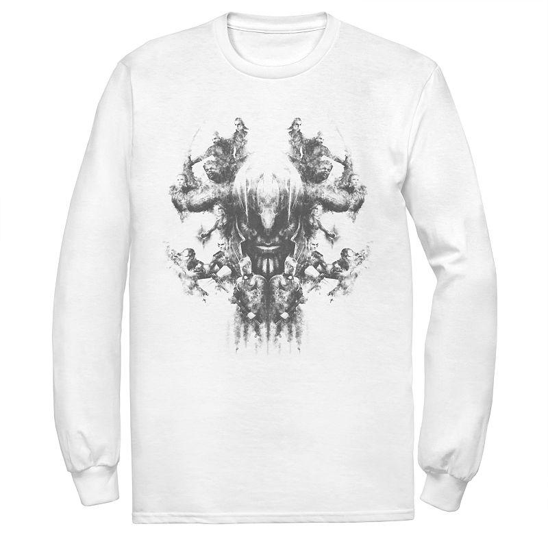 Men's Marvel Avengers Endgame Smoke Skull Long Sleeve Tee,  Product Image