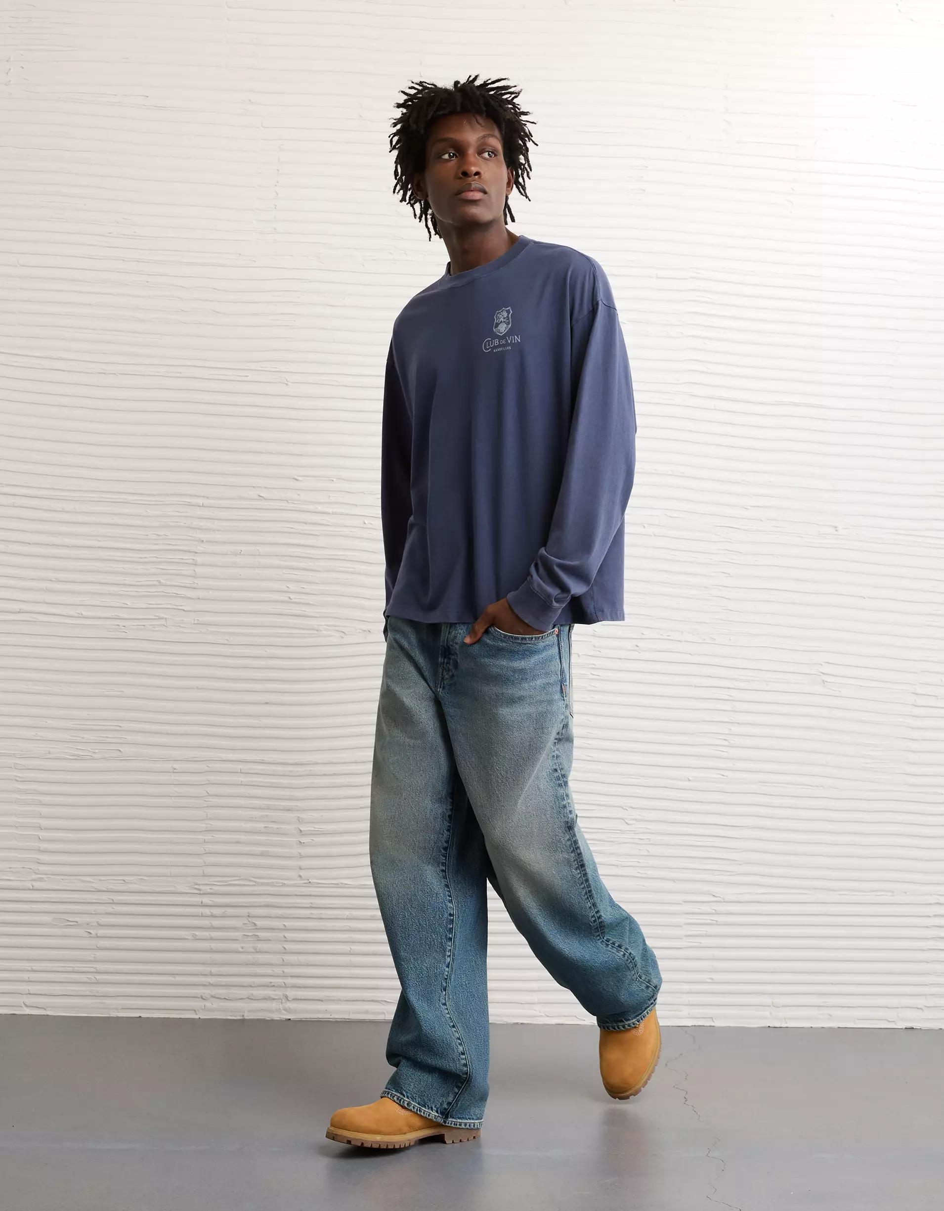 AE Boxy Long Sleeve Graphic T-Shirt Product Image