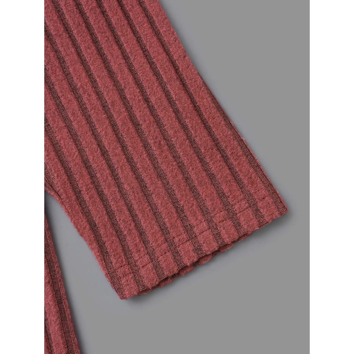 Plus Size Texture Notched Collar Button Up T-shirt Maroon Women Casual Texture Notched collar Everyday T-shirts BloomChic 12/L Product Image