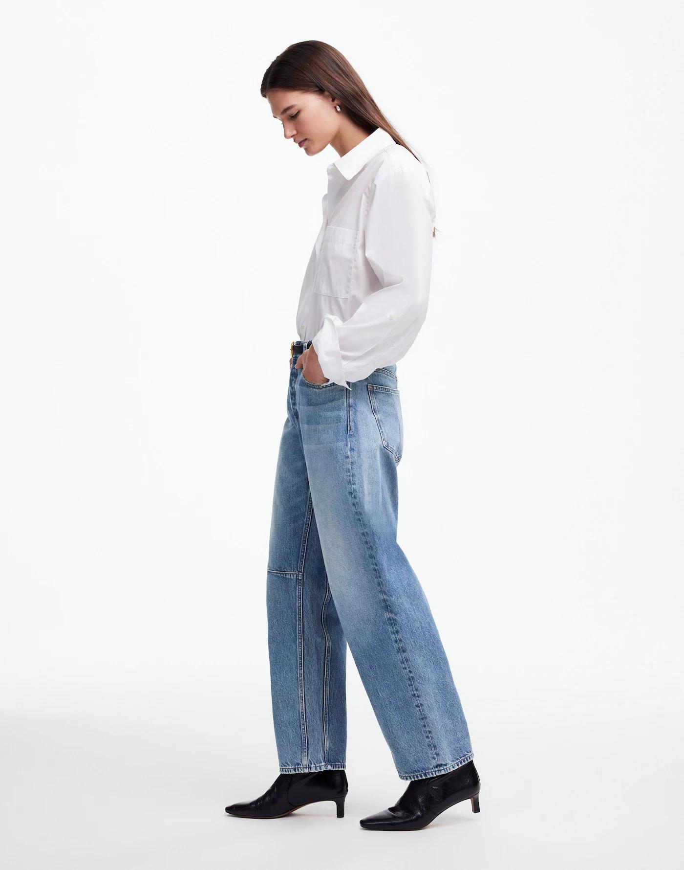 The Petite Darted Barrel-Leg Jean Product Image