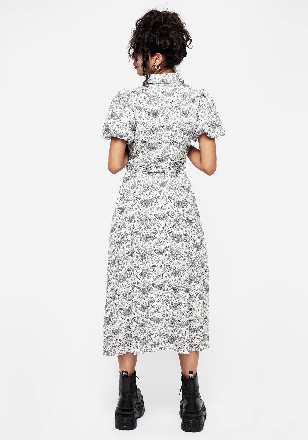 Rosamoth Chiffon Midi Shirt Dress - White Product Image