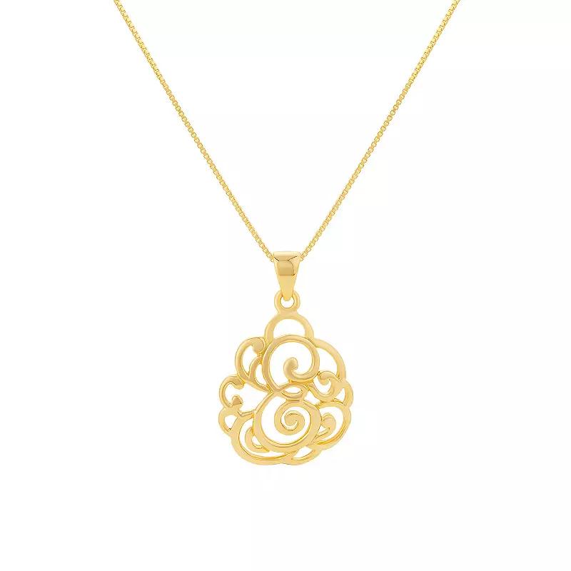 PRIMROSE Sterling Silver Monogram Initial Pendant Necklace, Women's, Size: 18", Gold Tone T Product Image