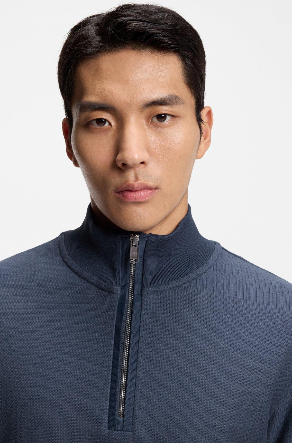 Quarter-zip sweatshirt in a cotton blend Product Image