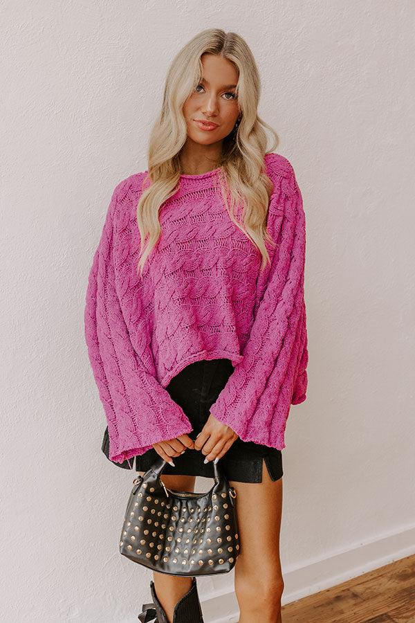 Cozy Mindset Cable Knit Chenille Sweater Product Image