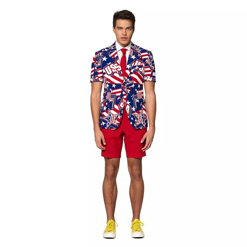 Men's OppoSuits Slim-Fit Stars & Stripes Suit & Tie Set,  Product Image