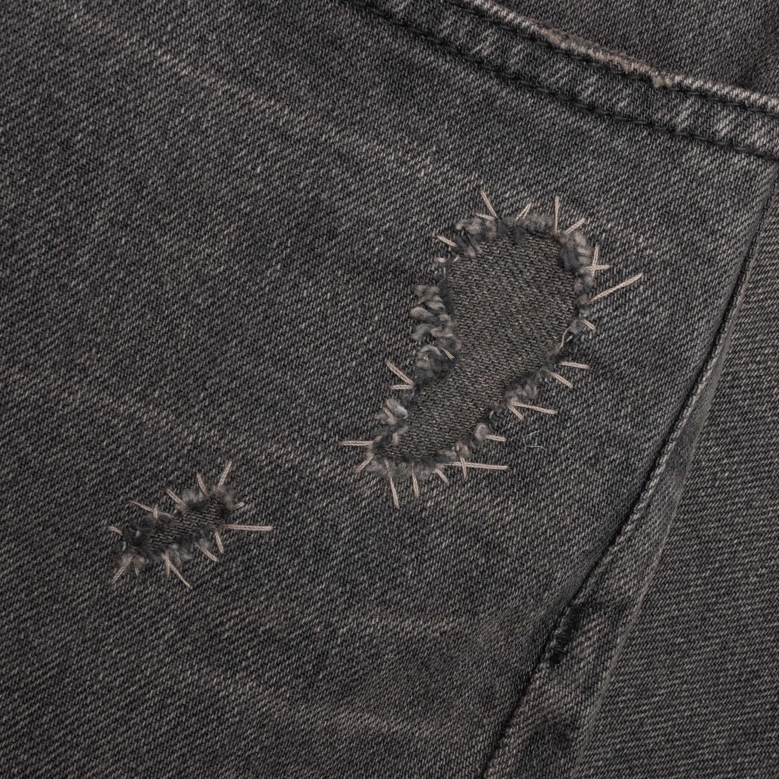 Distressed Denim Trousers - Black Male Product Image