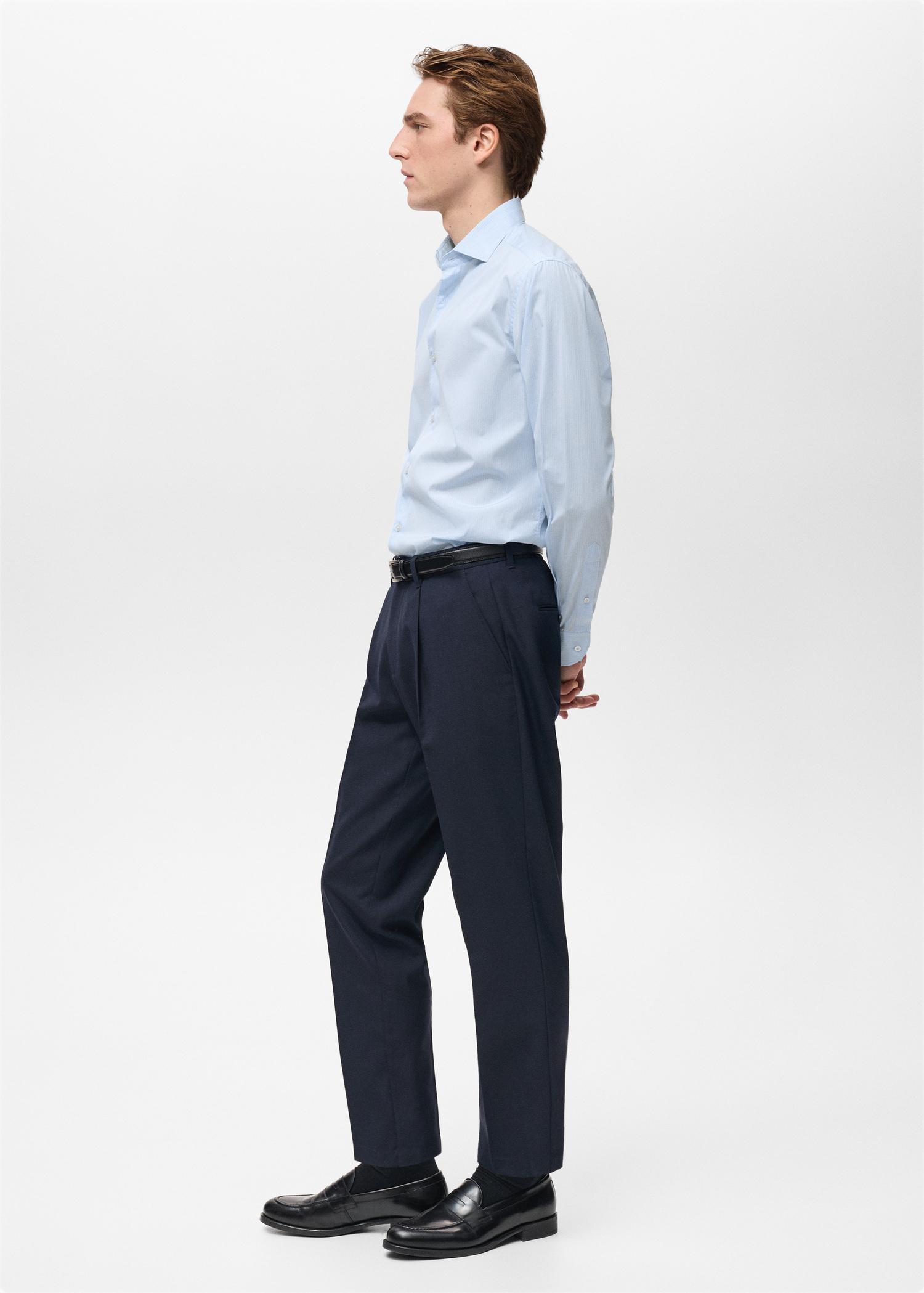 100% cotton striped shirt - Men | MANGO USA Product Image