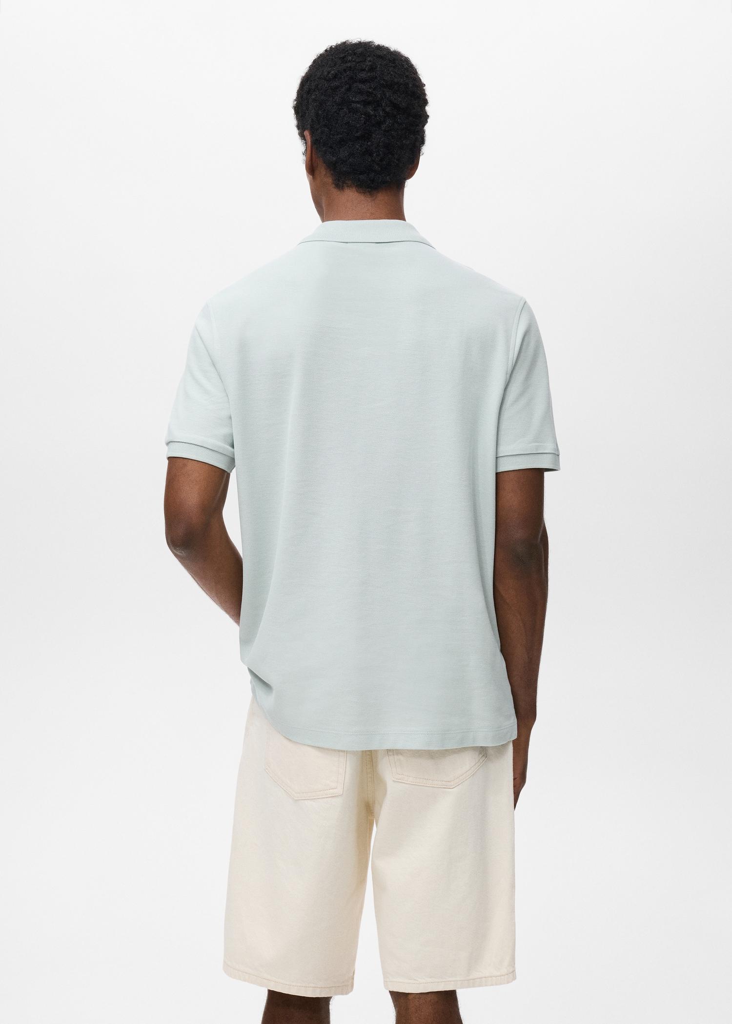 Regular-fit cotton piqué polo shirt - Men | MANGO USA Product Image