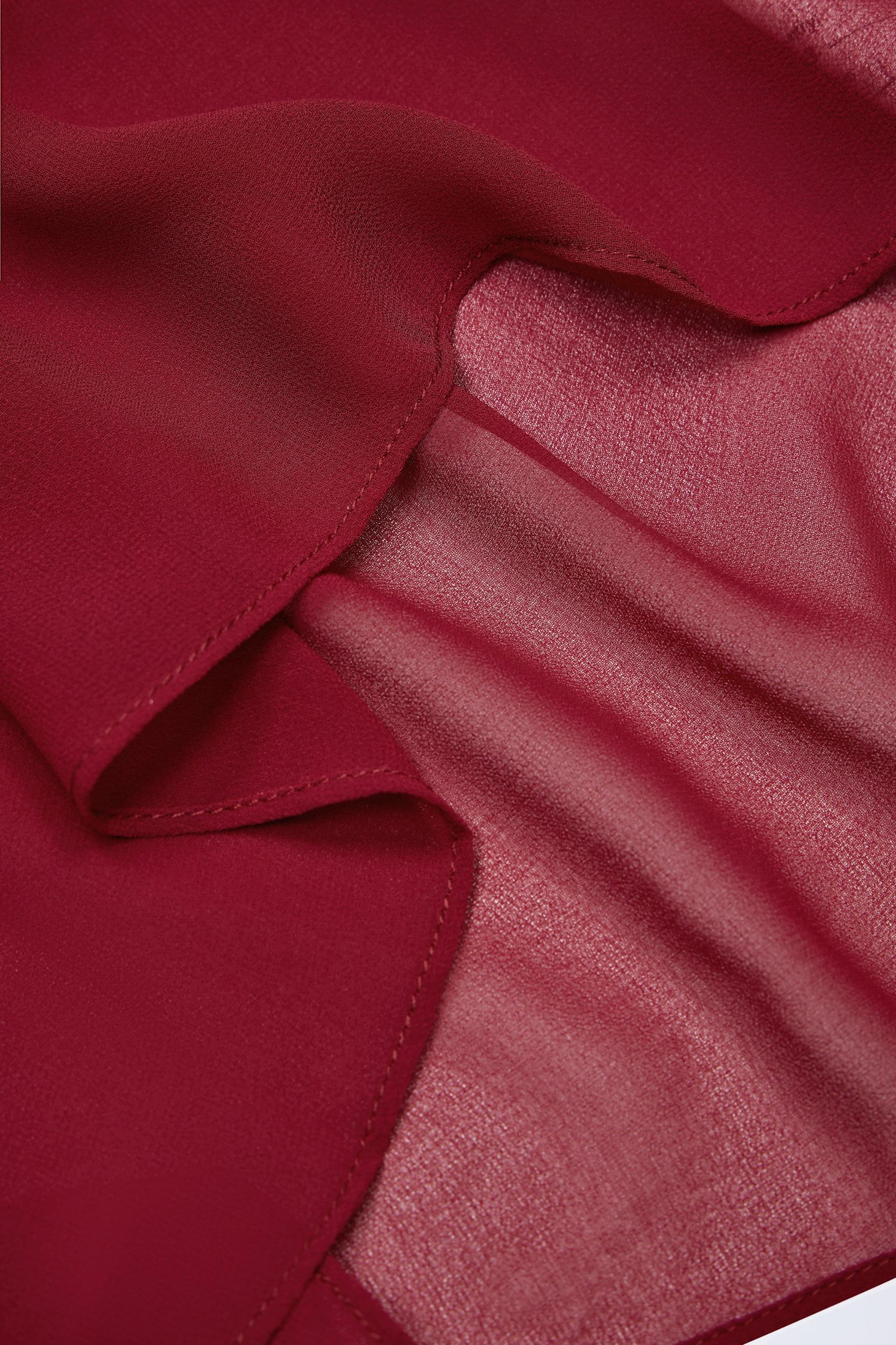 Cowl-Neck Backless Mini Dress in Dark Cherry Product Image