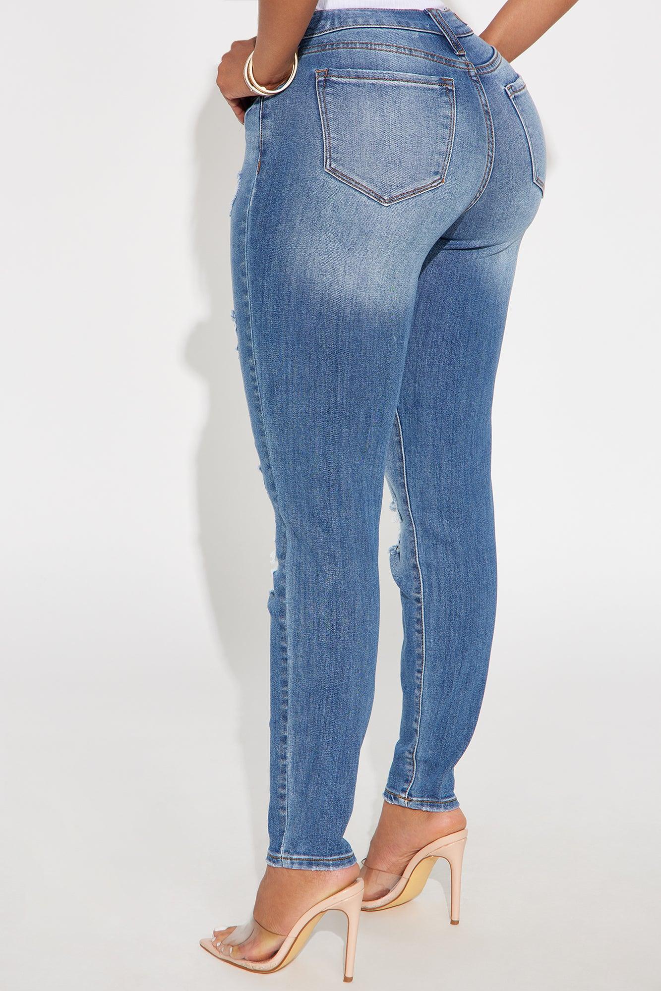 On Repeat Ripped Skinny Jeans - Medium Wash Female Product Image