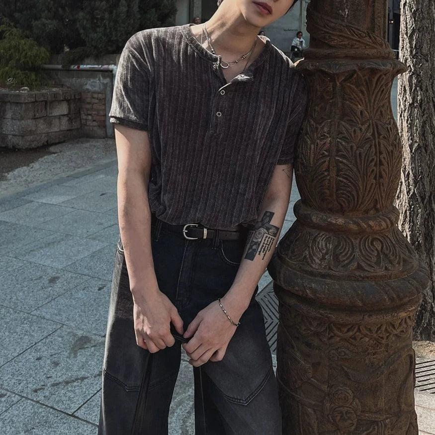 RT No. 18108 KNIT HENRY COLLAR SHORT SLEEVE Product Image