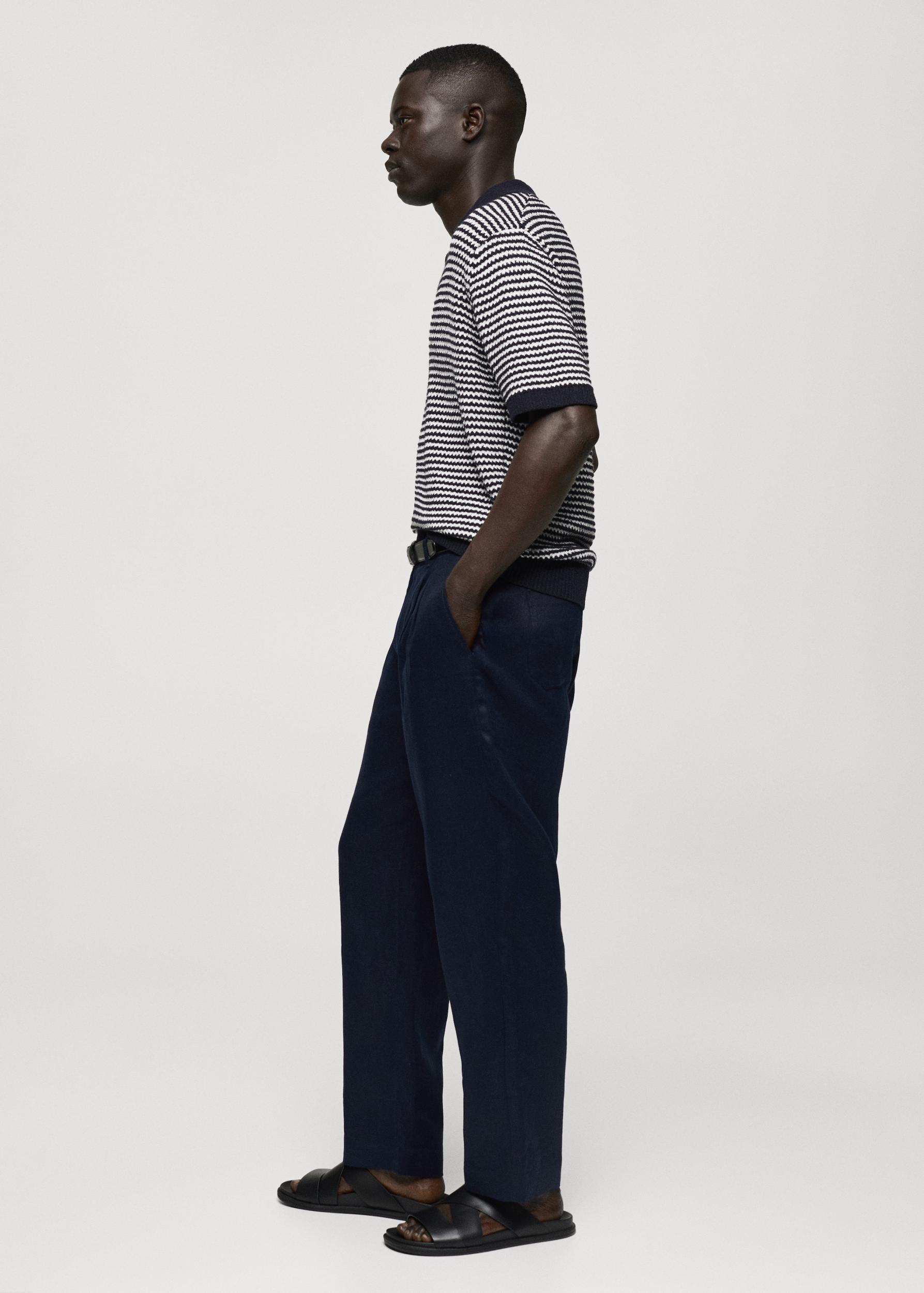 Relaxed-fit 100% linen pants - Men | MANGO USA Product Image
