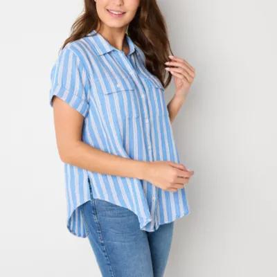 a.n.a Womens Short Sleeve Blouse Product Image