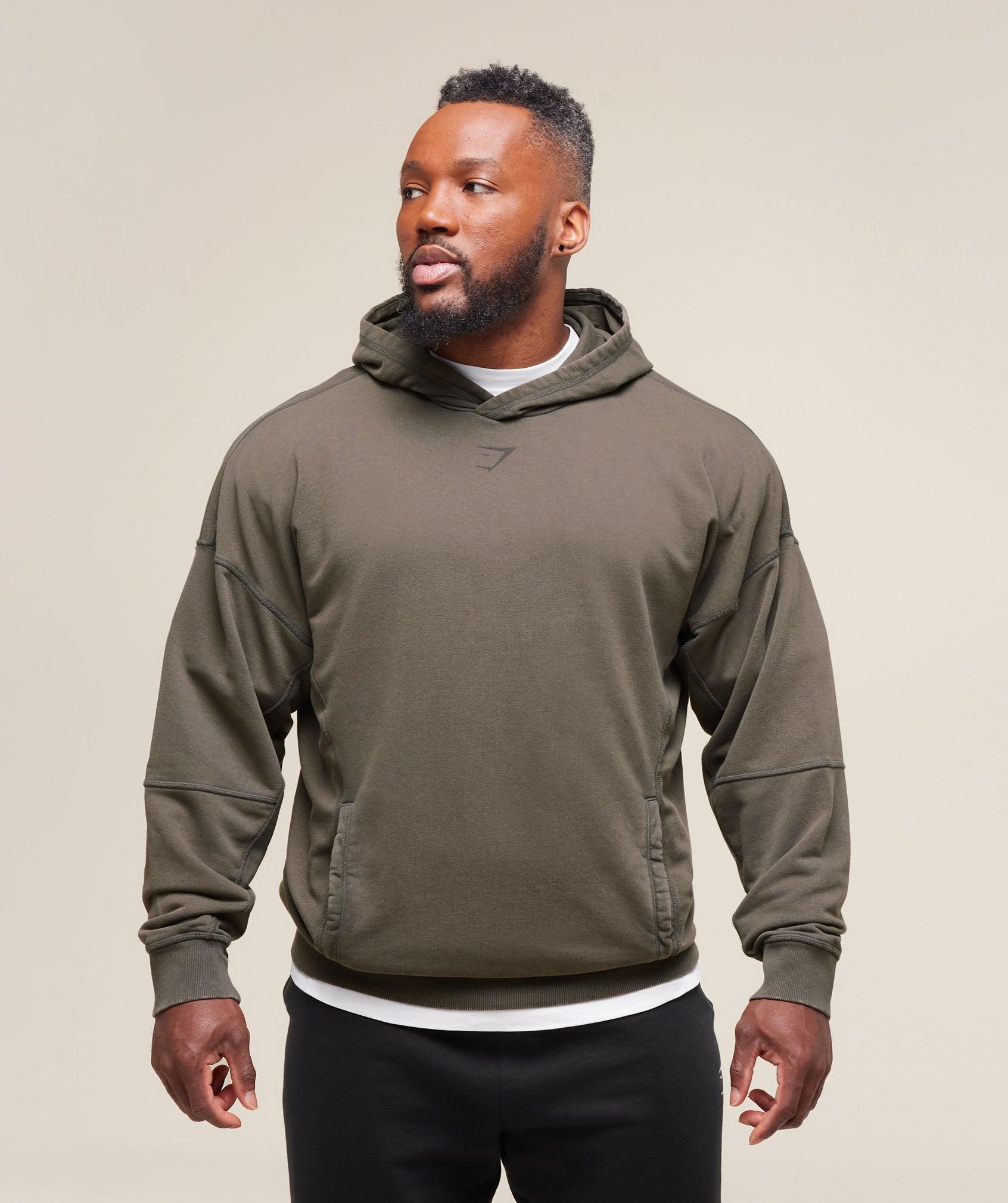 Gymshark Heritage Washed Hoodie - Strength Green Male Product Image