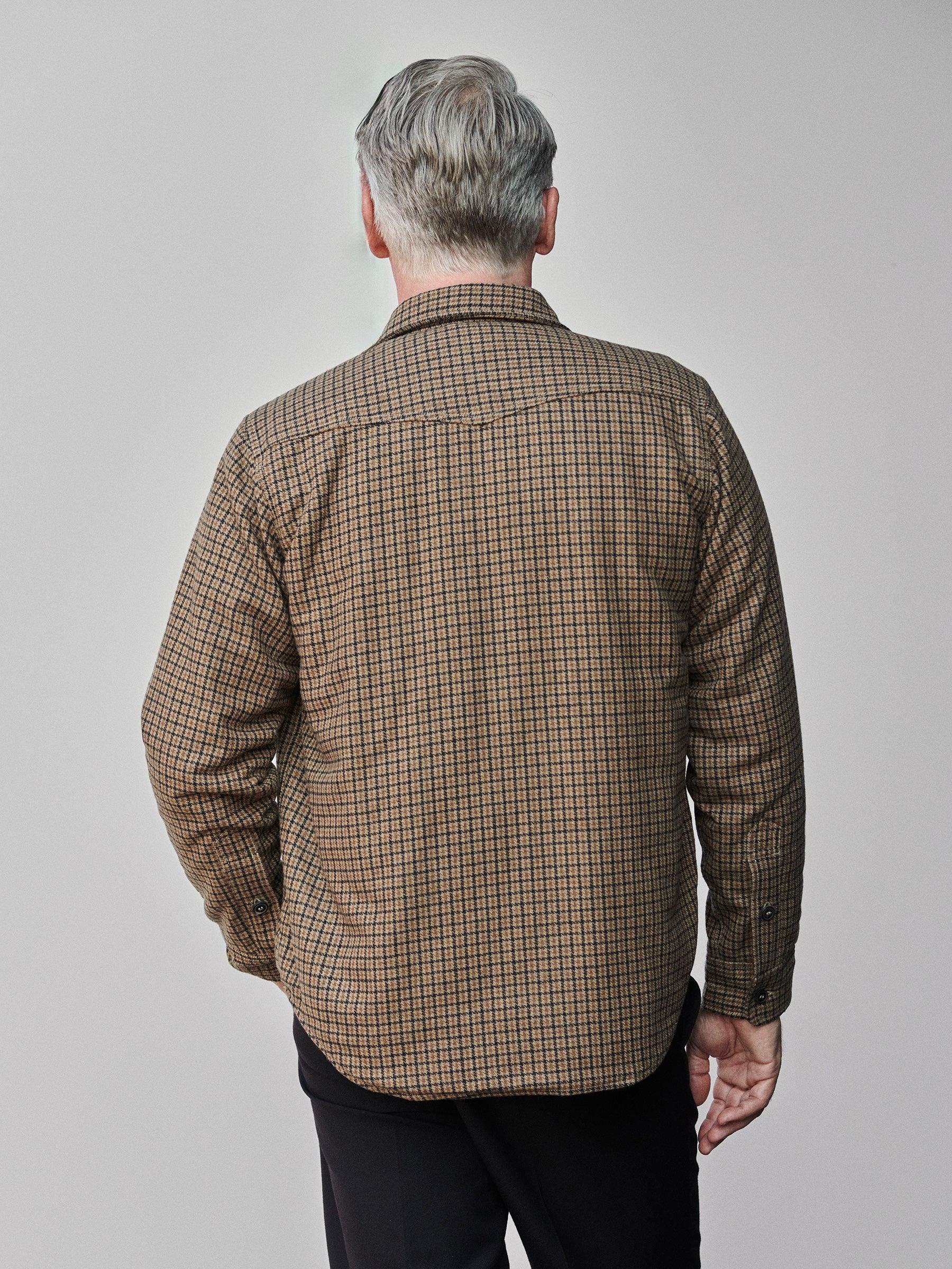 Golden Brown Gun Club Check Wool Plaid CPO Jacket Product Image