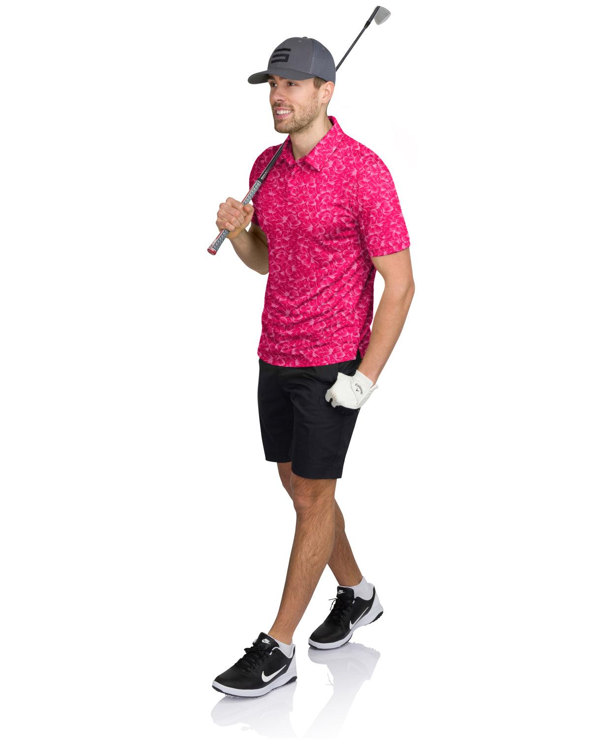 Three Sixty Six Men’s Print Golf Polos Male Product Image
