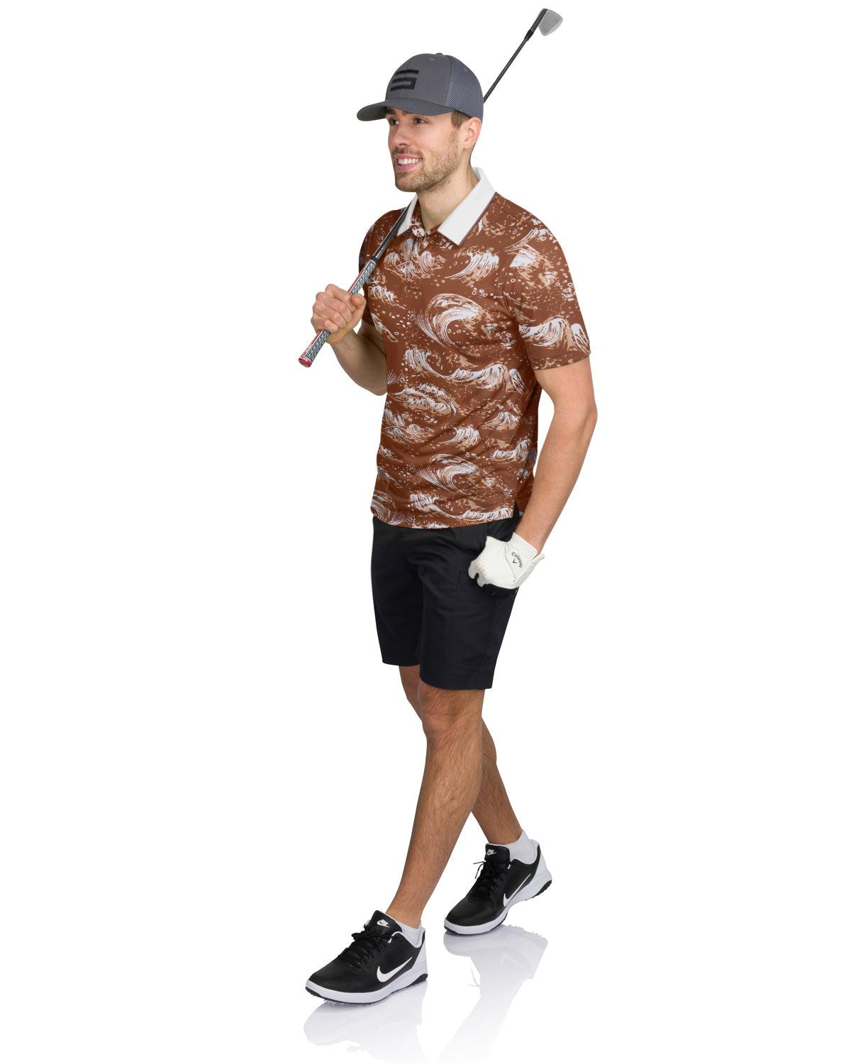 Three Sixty Six Men’s Print Golf Polos Male Product Image
