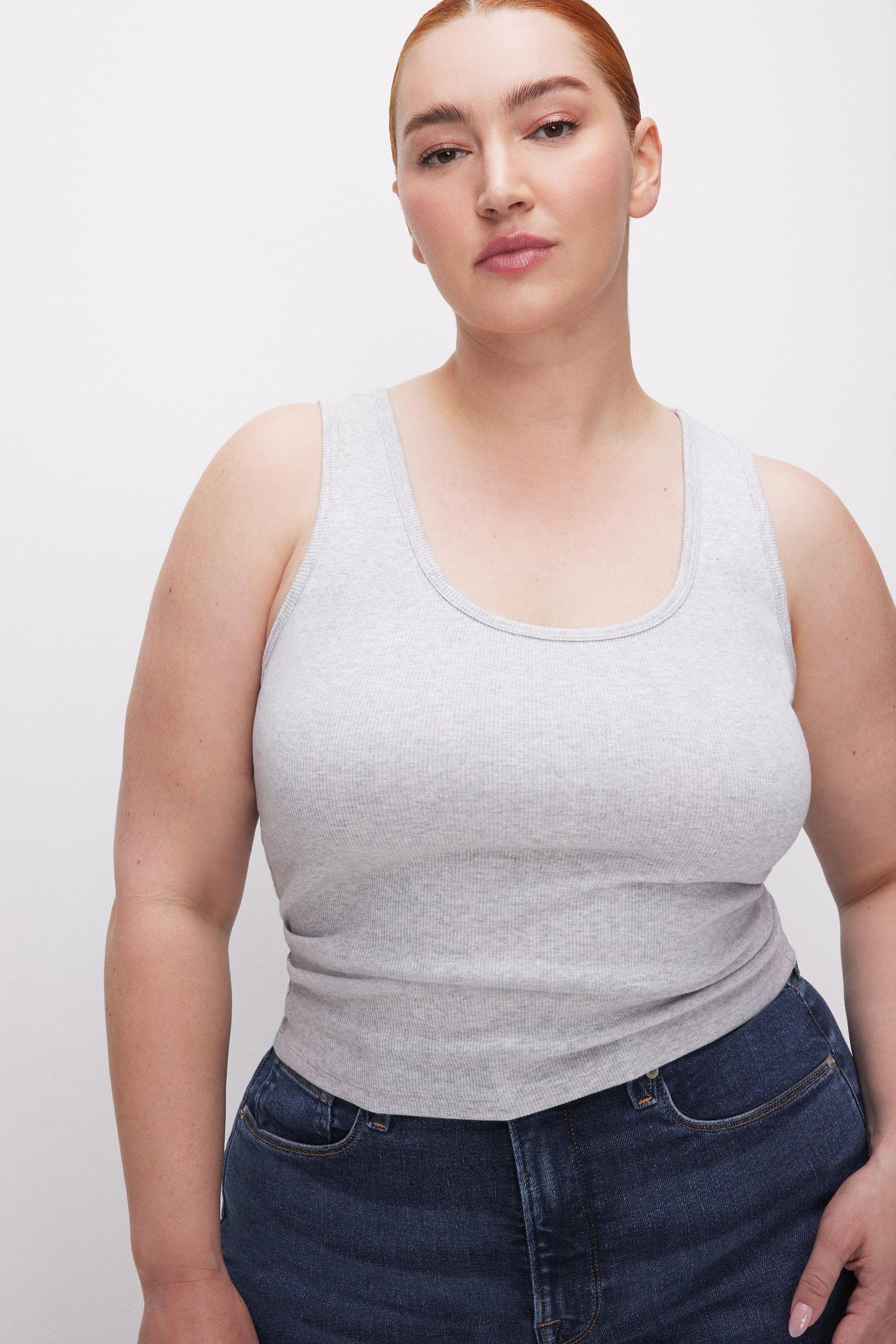 MICRO RIB TANK TOP | HEATHER GREY001 Product Image