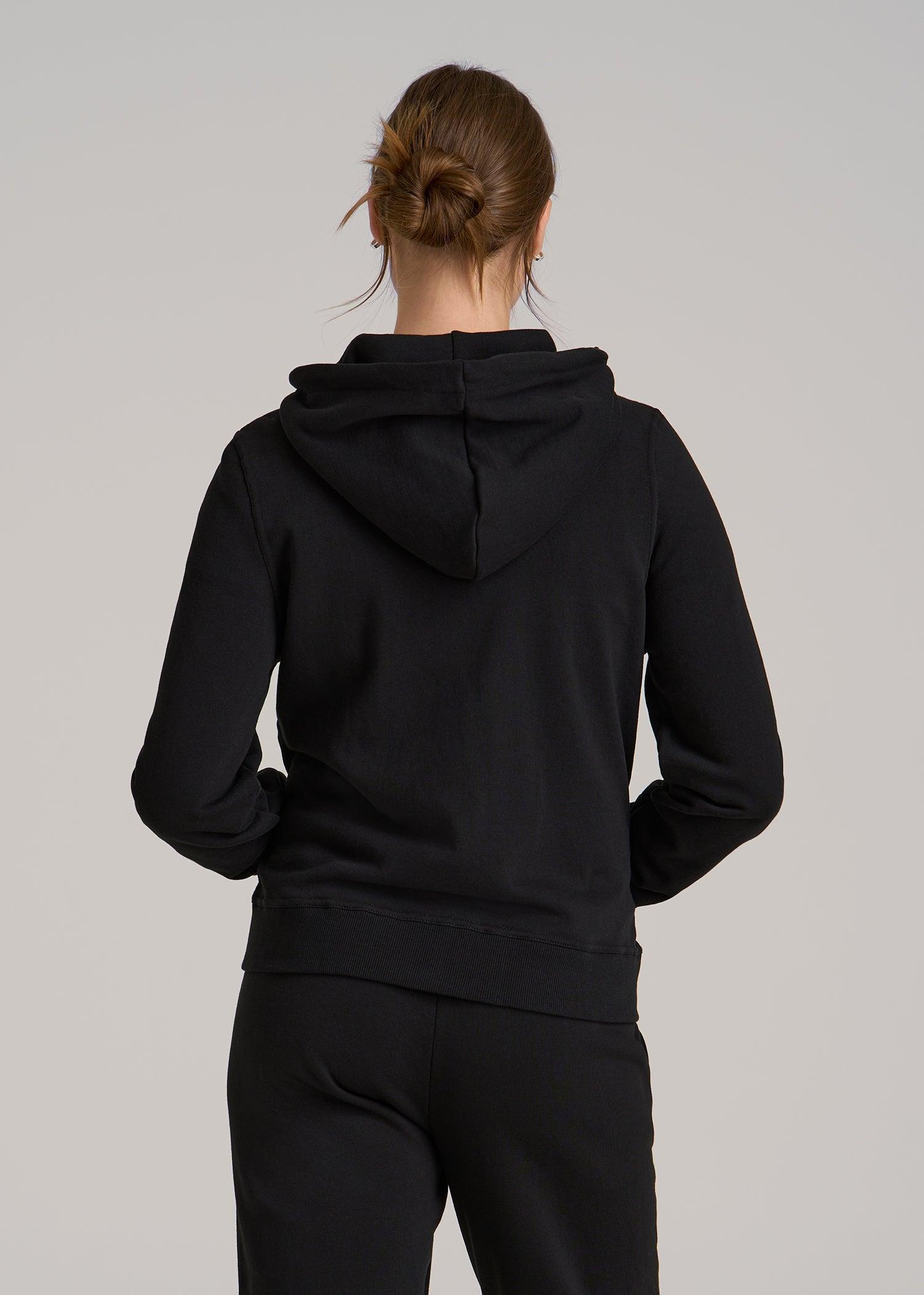 Wearever Fleece Full-Zip Hoodie for Tall Women in Black Female Product Image