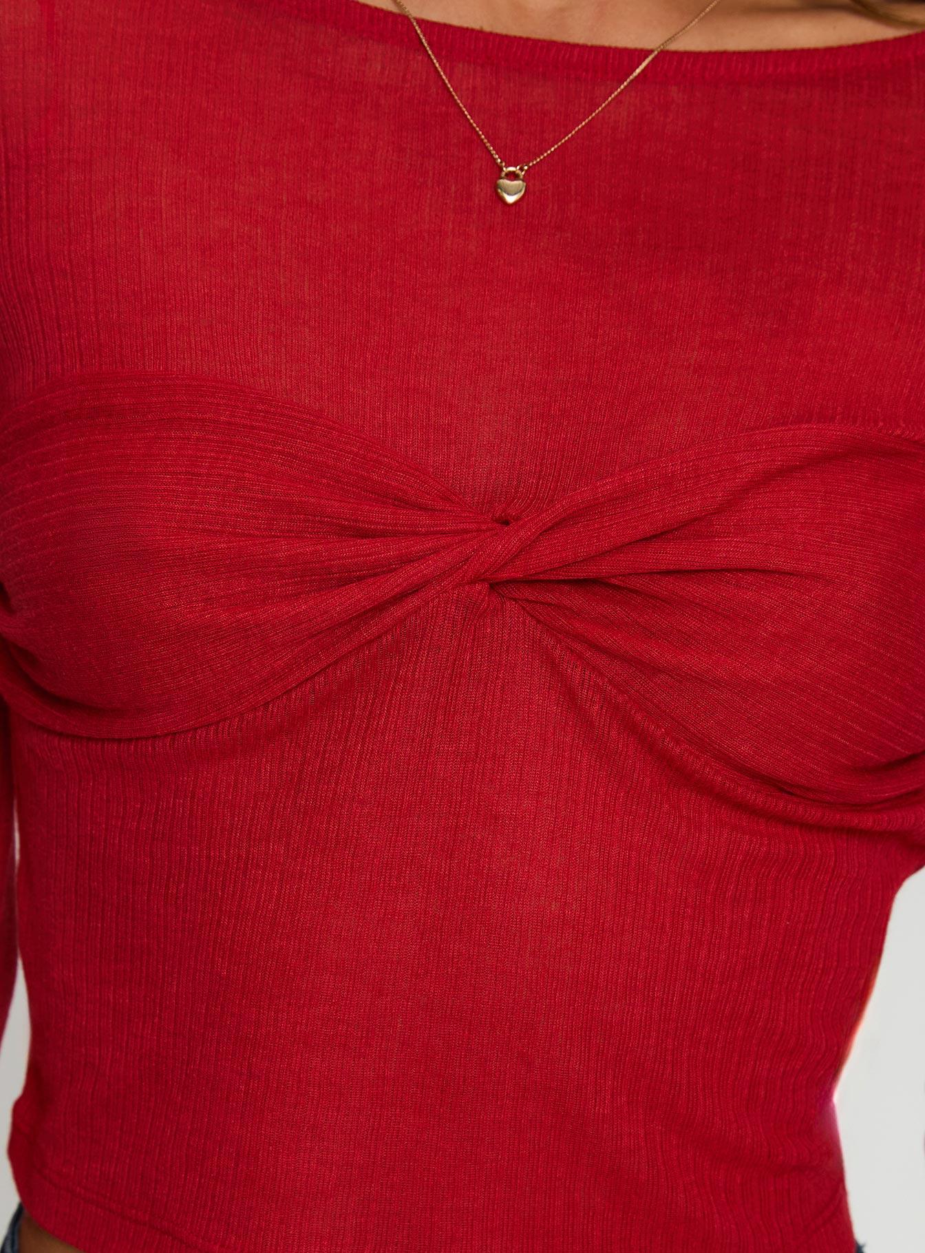 November Long Sleeve Top Red Product Image