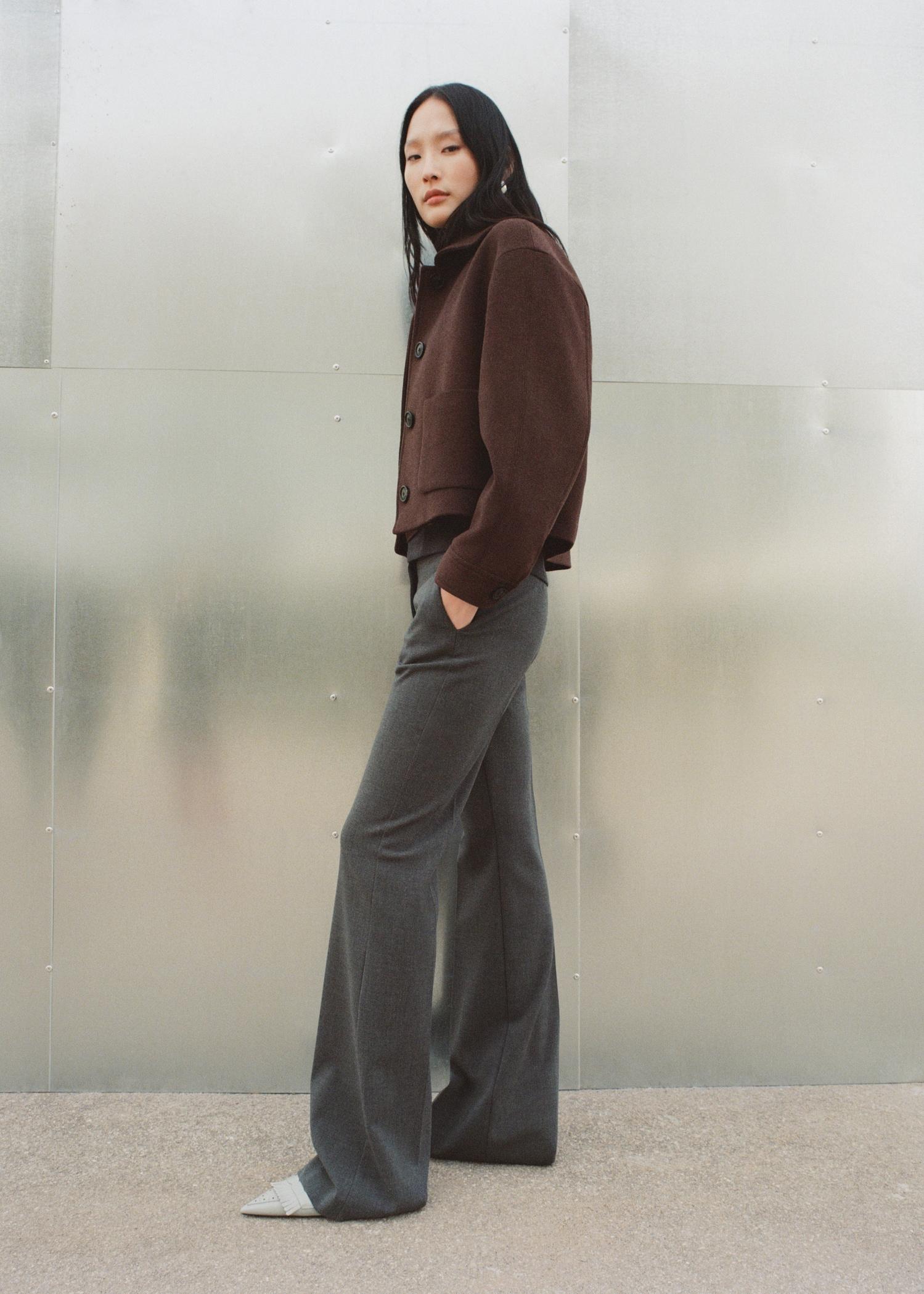 Wool jacket with pockets - Women | MANGO USA Product Image