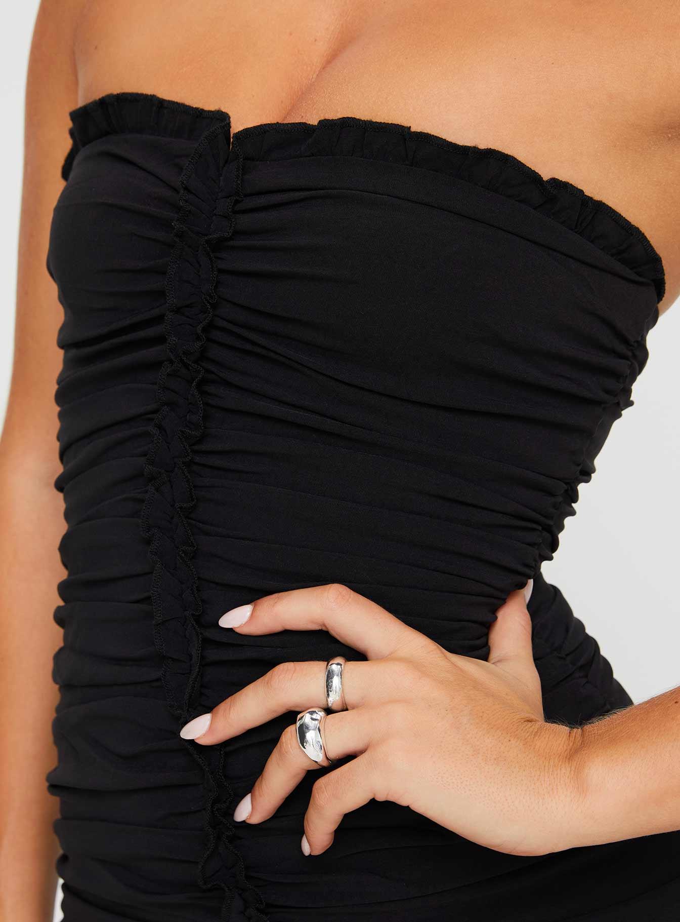 Clancey Strapless Mini Dress Black Product Image