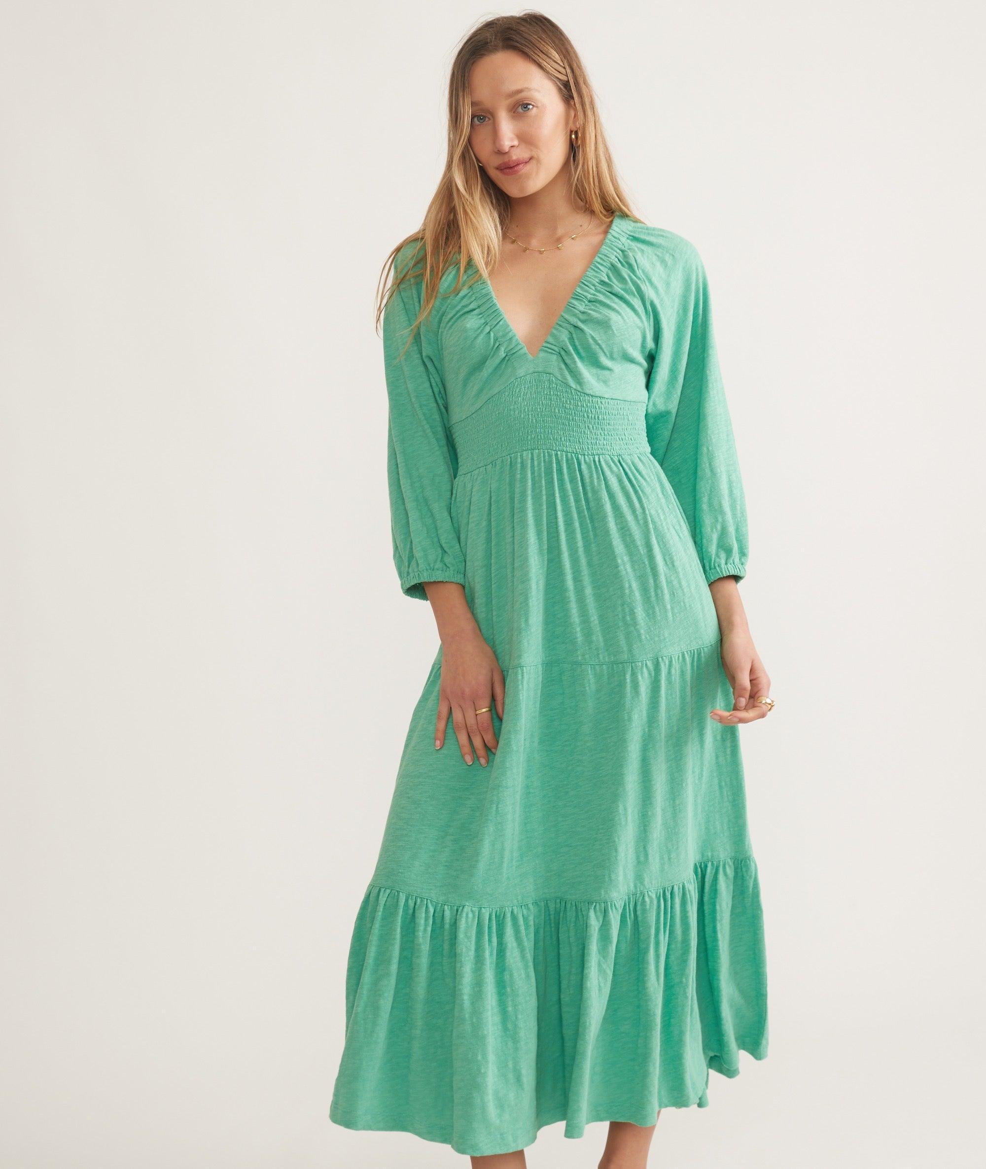 Florence Vintage Slub Midi Dress Product Image