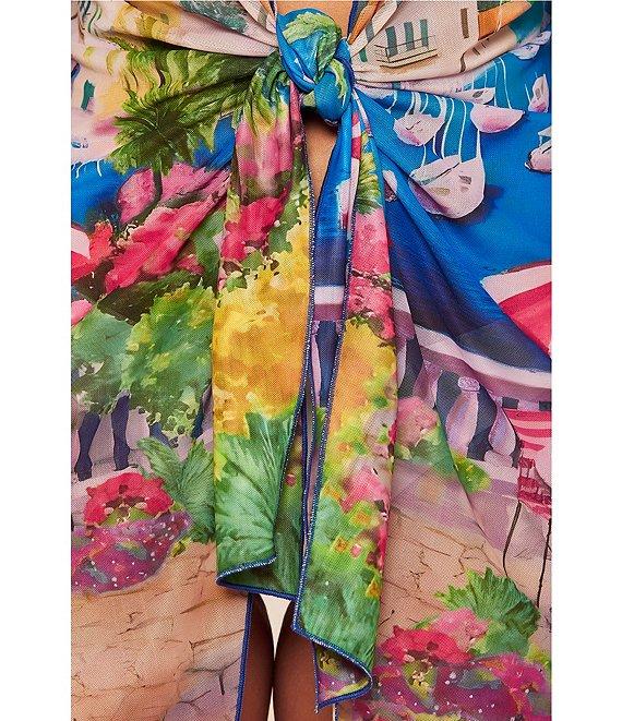 Becca By Rebecca Virtue Positano Stretch Mesh Tie Front Tunic Swim Cover-Up Product Image