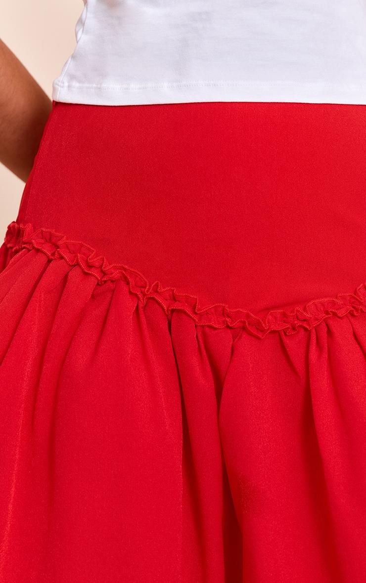 Red Volume Maxi Skirt Product Image