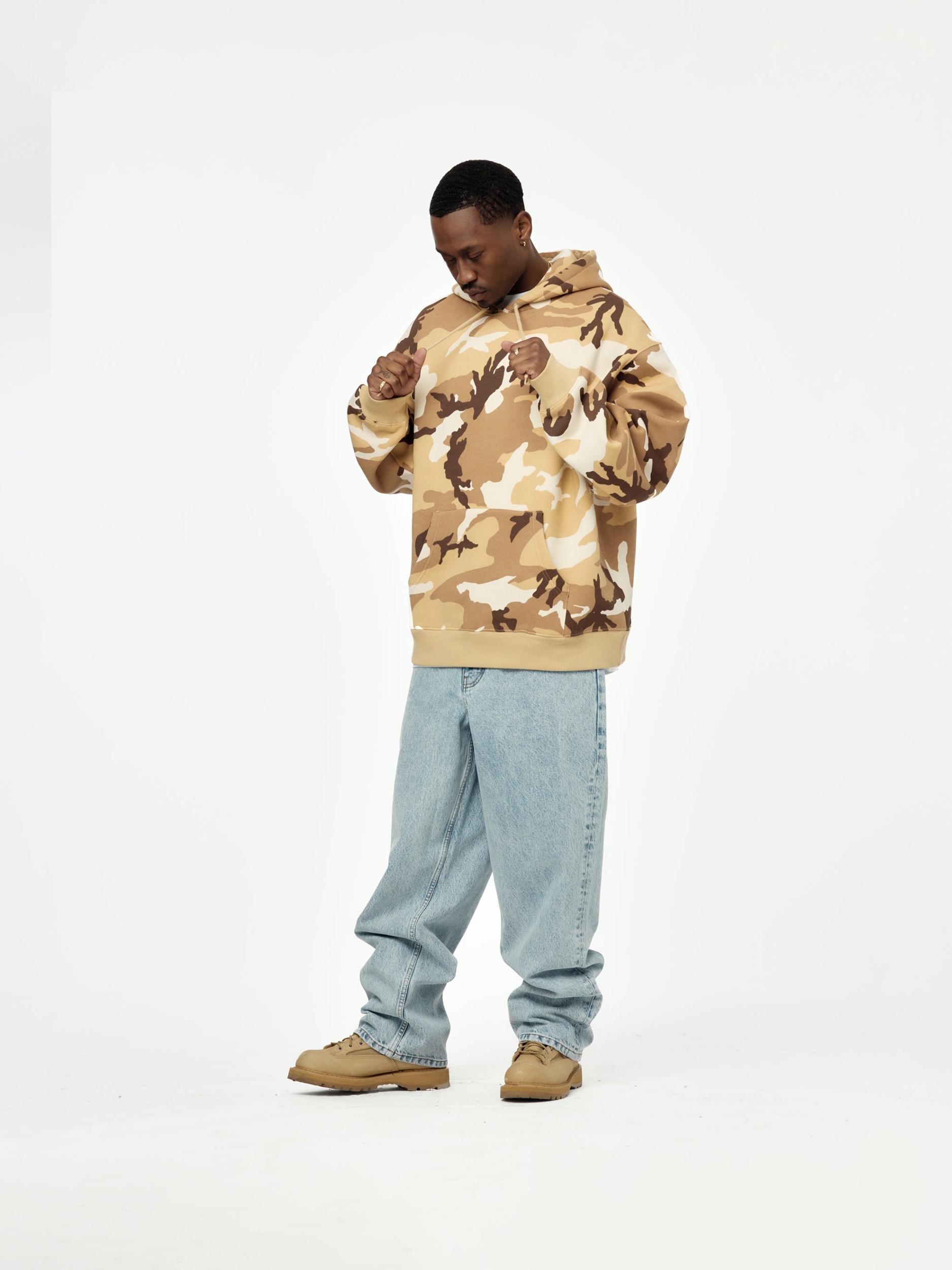 Bark Woodland Camo Boxy Hooded Sweater (Sand Dollar) Product Image