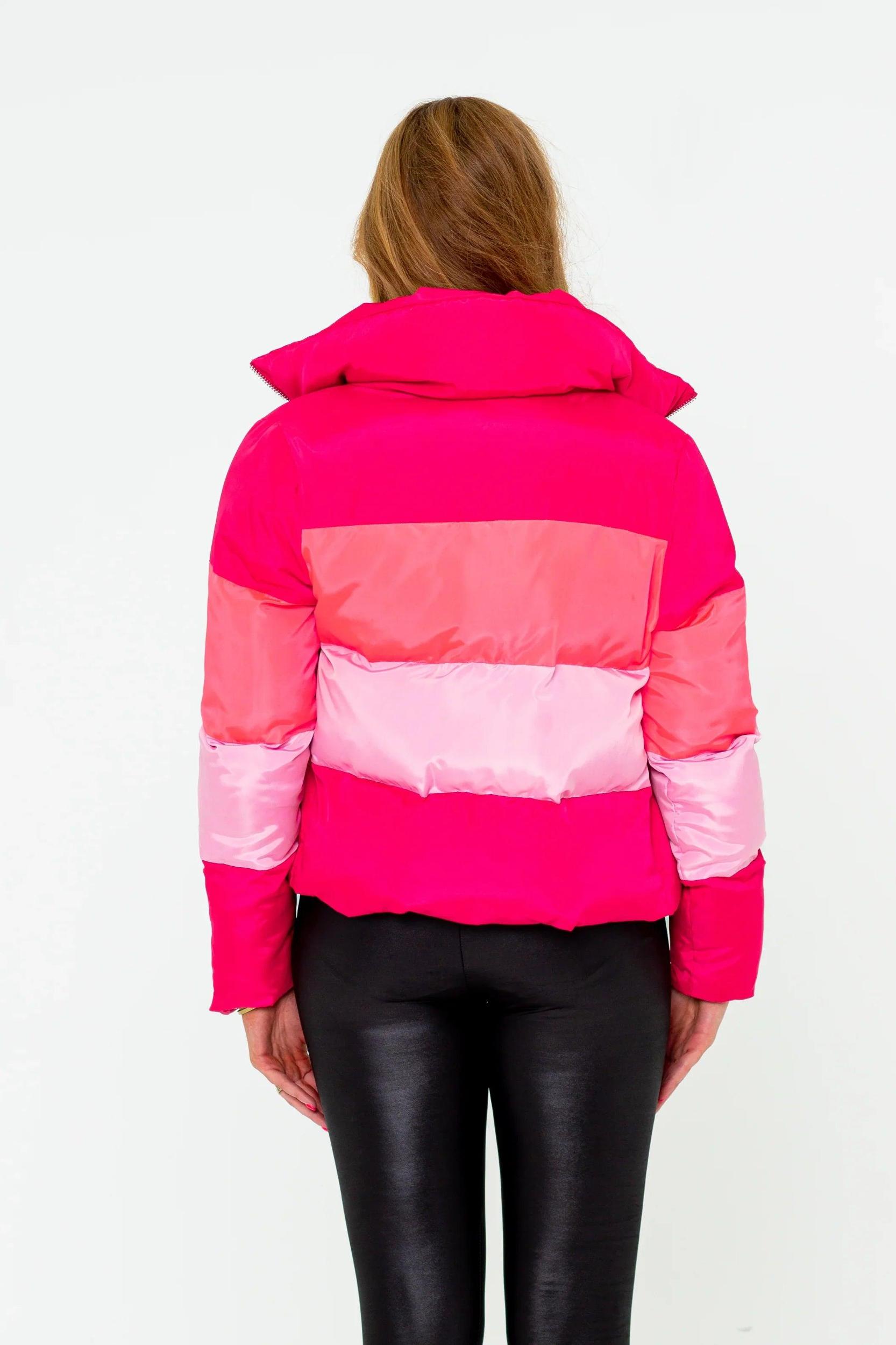 Addison Striped Puffer Jacket in Sprinkles Product Image