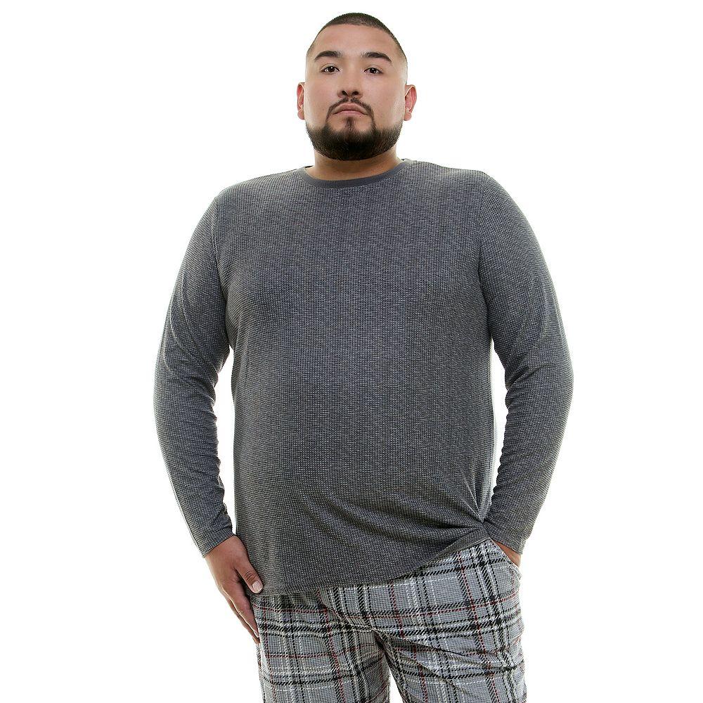Big & Tall Sonoma Goods For Life® Long Sleeve Crewneck Pajama Shirt, Men's, Size: Large Tall, Medium Grey Product Image