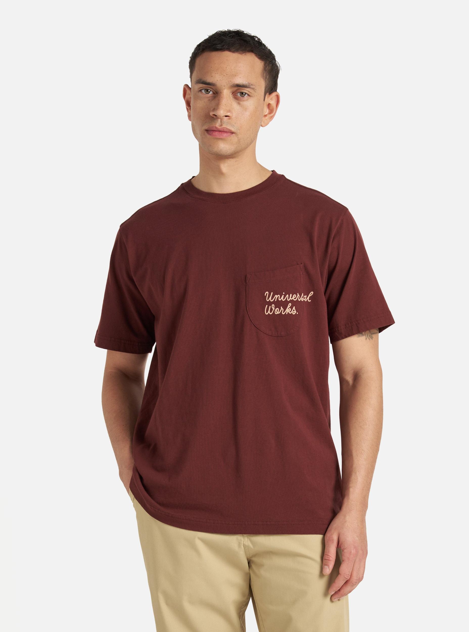 Rich Brown Organic Jersey Print Pocket Tee Product Image