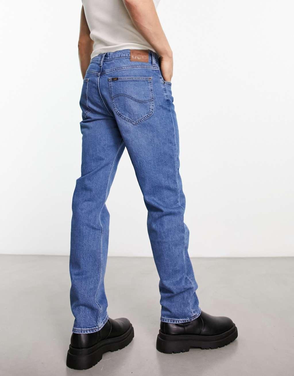 Lee West relaxed straight fit jeans in 90s mid wash Product Image