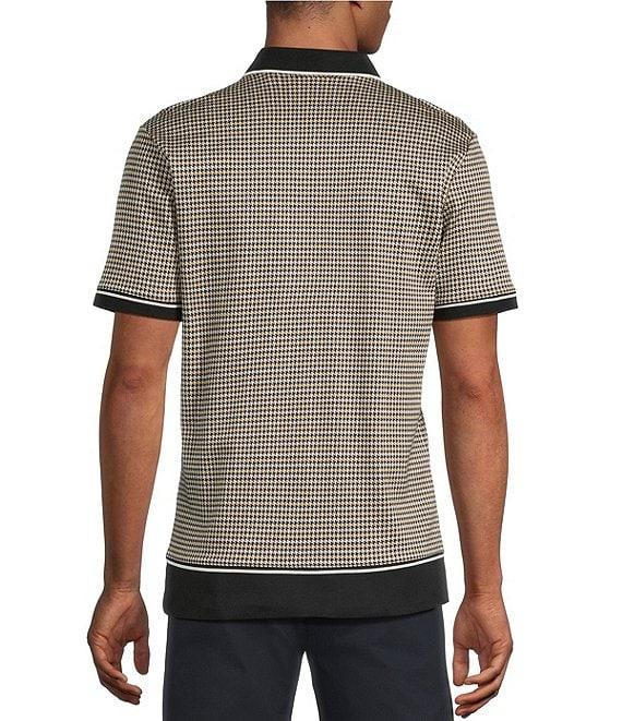 Murano Slim Fit Houndstooth Short Sleeve Polo Shirt Product Image