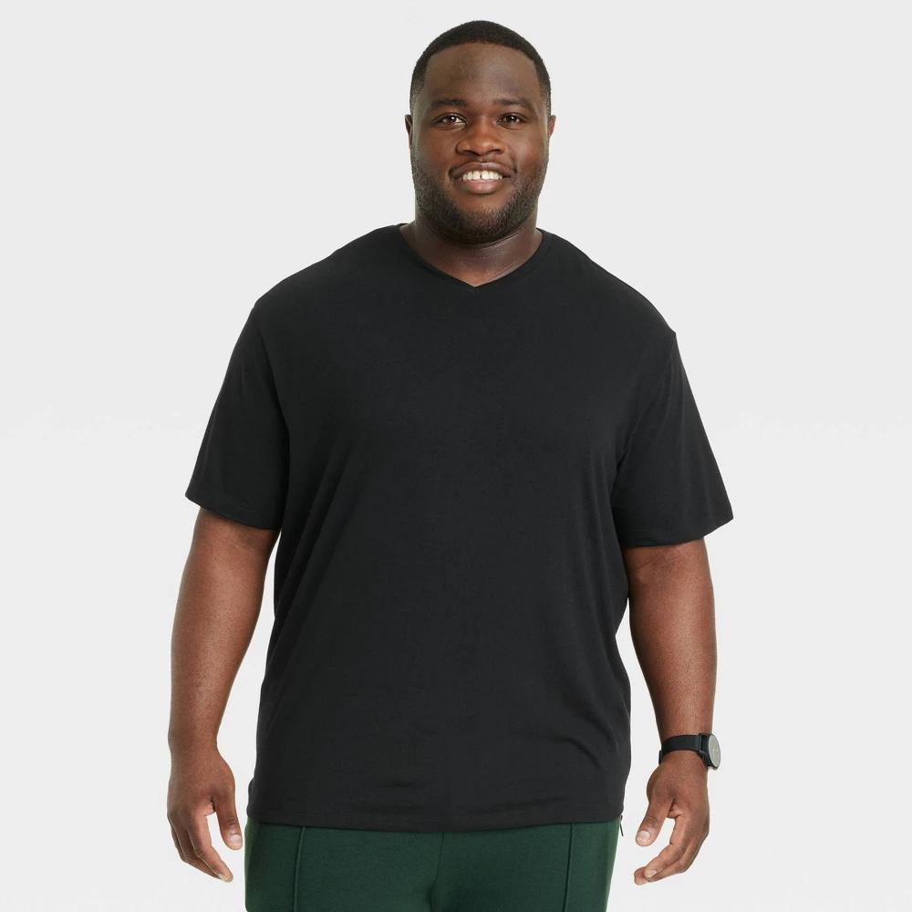 Men's Big & Tall Every Wear Short Sleeve V-Neck T-Shirt - Goodfellow & Co™ Black 3XLT Product Image