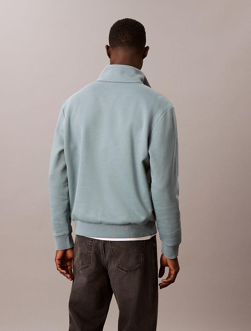 Calvin Klein Mens Archive Logo Fleece Quarter Zip Sweatshirt - Grey Product Image