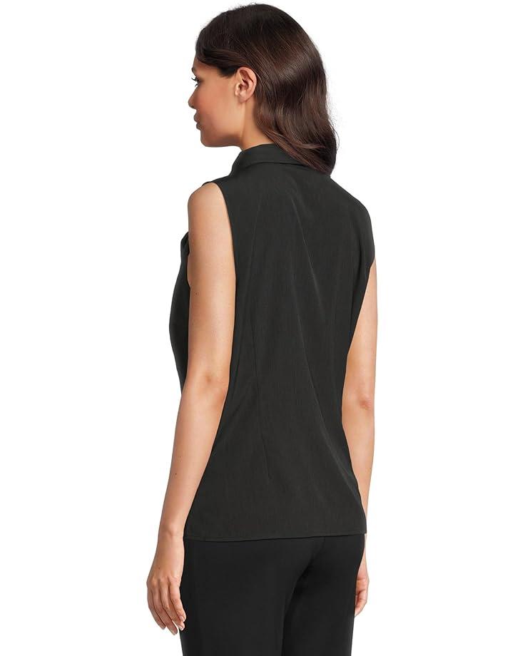 Double Flutter Short Sleeves Hidden Placket Blouse Product Image