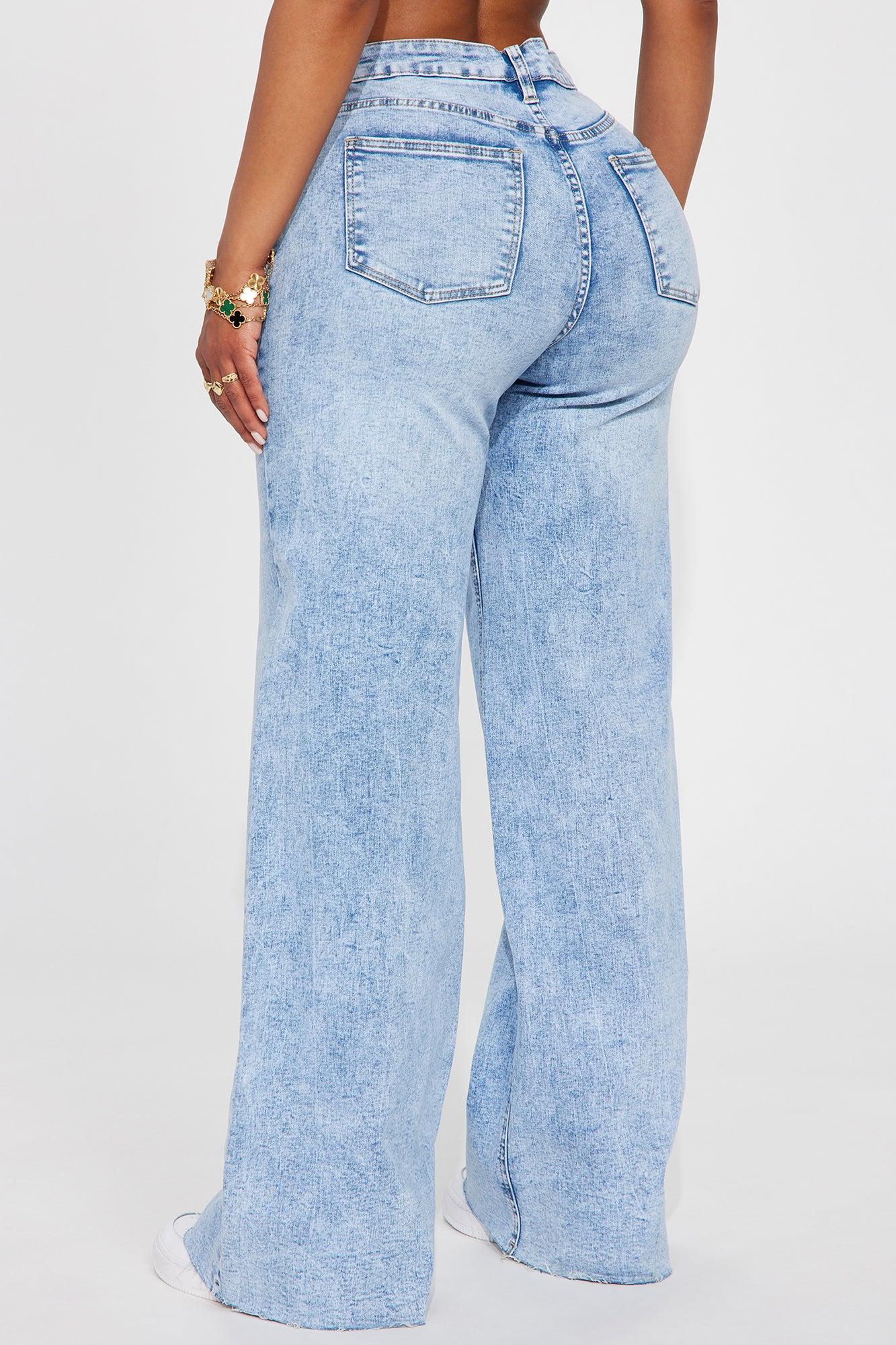 So Valid Stretch Wide Leg Jeans - Light Wash Product Image
