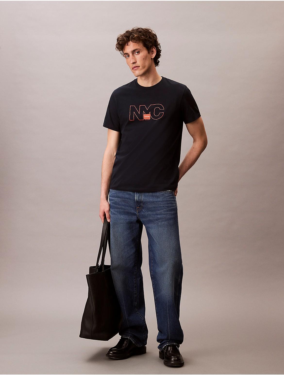 Calvin Klein Mens NYC Outline Graphic Classic T-Shirt - Yellow Product Image