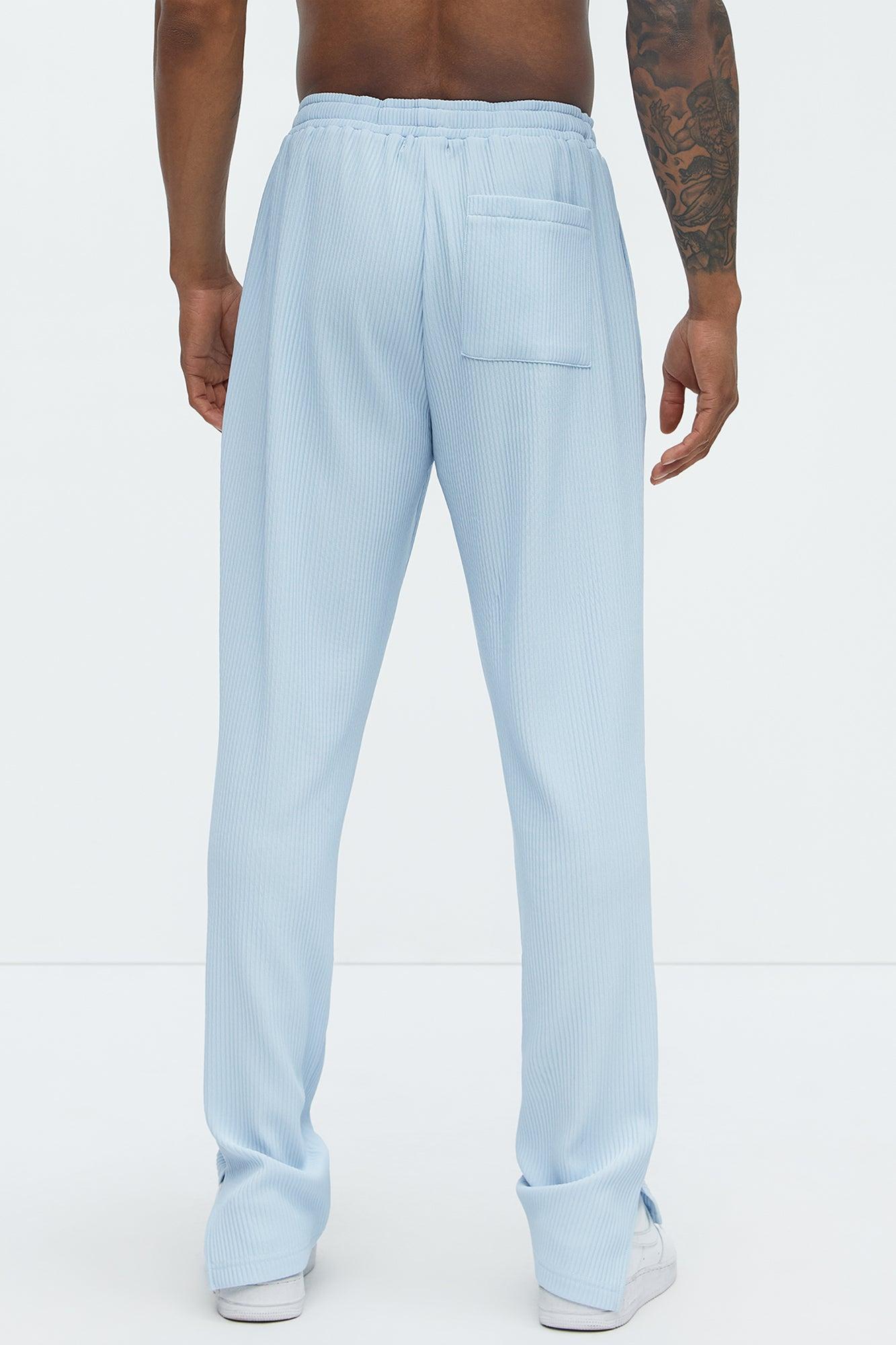 Show Up Slim Slit Pants - Light Blue Product Image