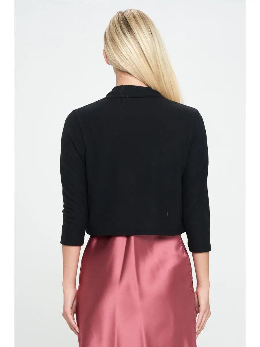 Brushed Knit Cashmere Like Bolero Cardigan Product Image