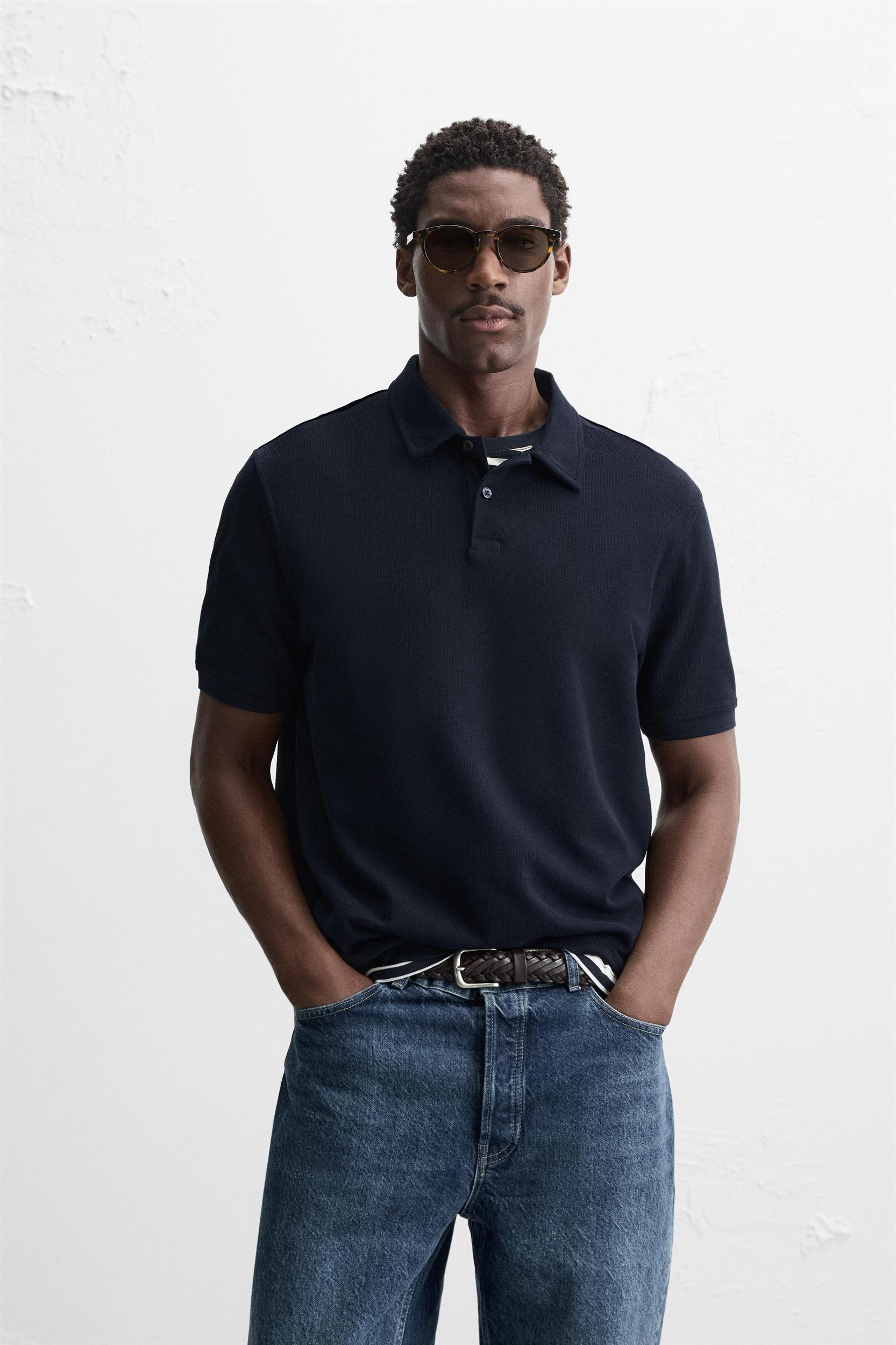 BASIC TEXTURED POLO SHIRT Product Image