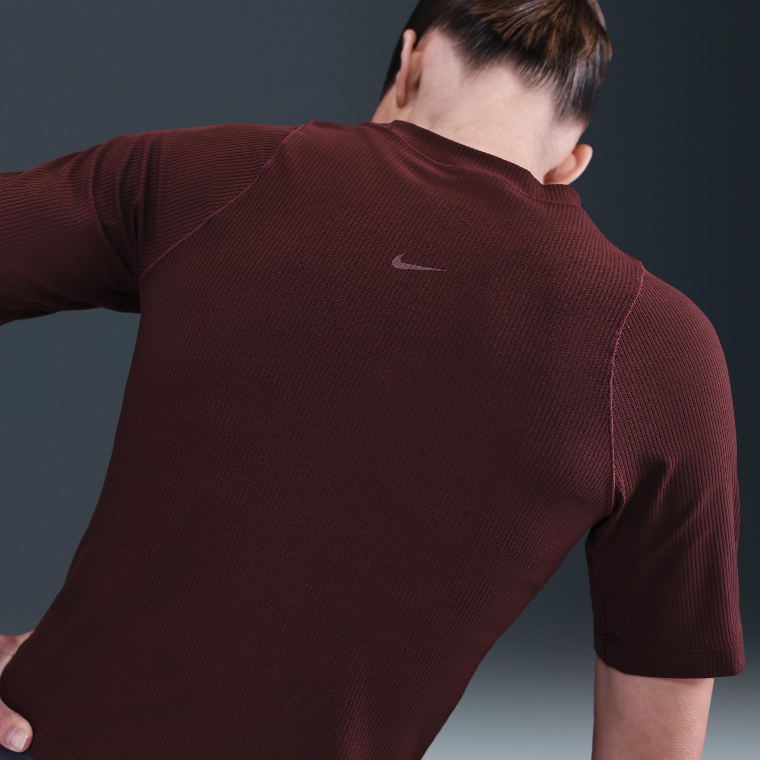 Nike Womens Zenvy Rib Dri-FIT Short-Sleeve Top | HF2772-652 Product Image