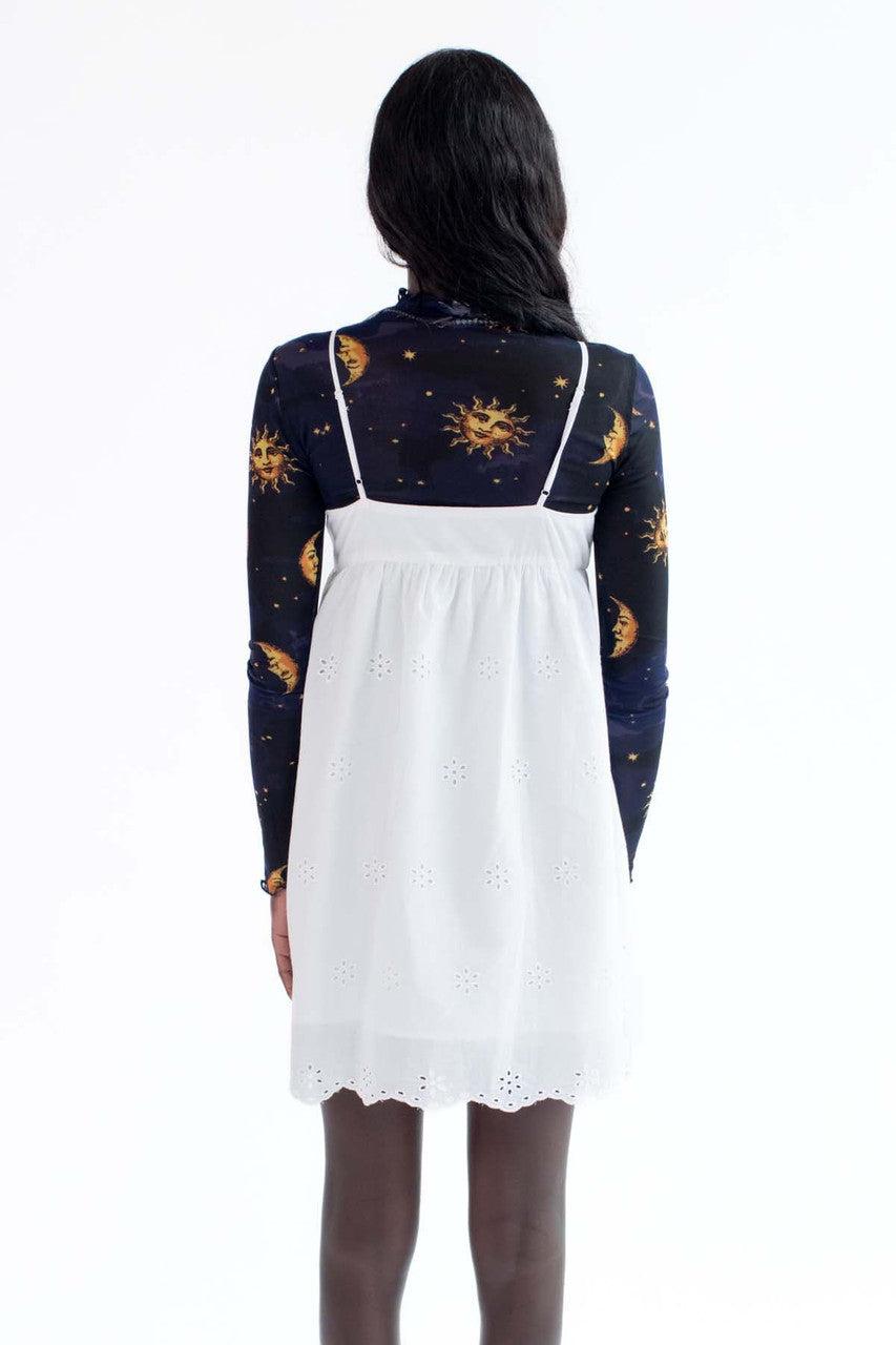 Long Sleeve Mesh Celestial Crop Top Product Image