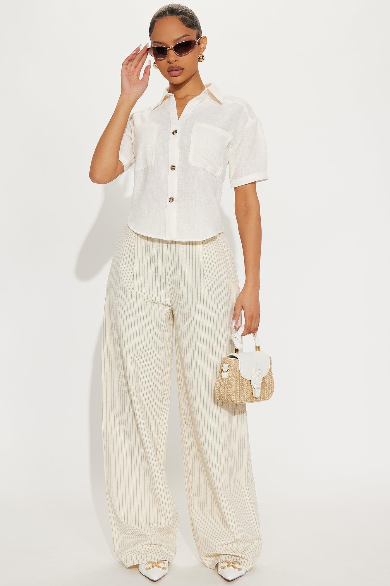 Freya Linen Shirt - Ivory Female Product Image