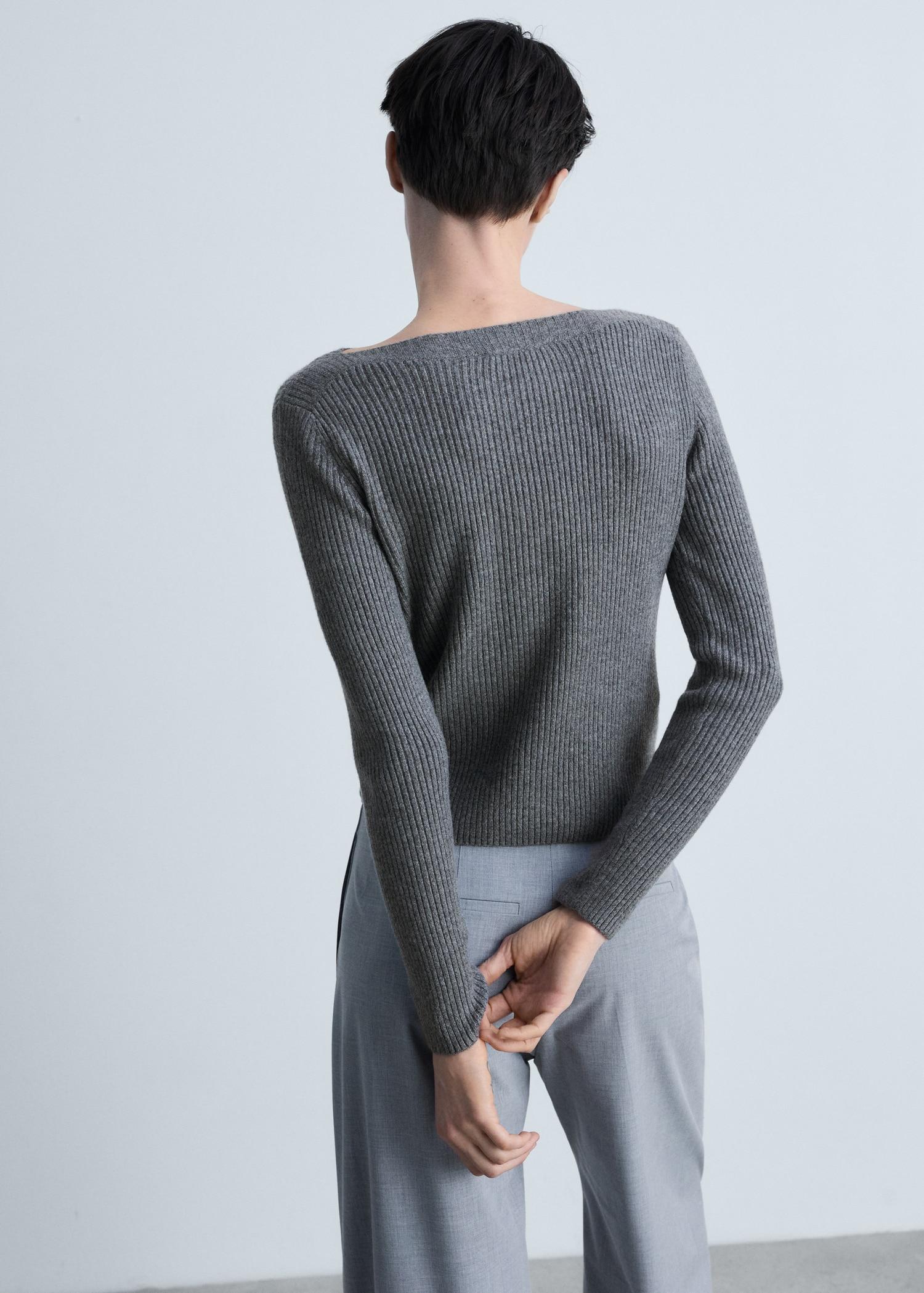 Boat neck ribbed sweater - Women | MANGO USA Product Image